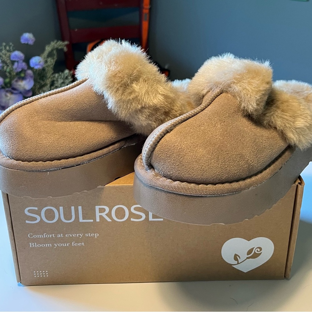 Soul Rose Faux Fur Slippers